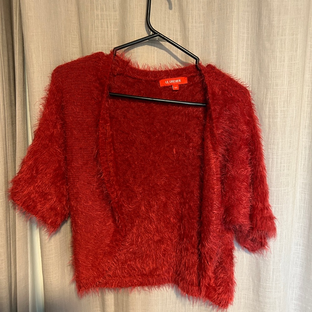 🍓Red Fuzzy Vintage Cardigan